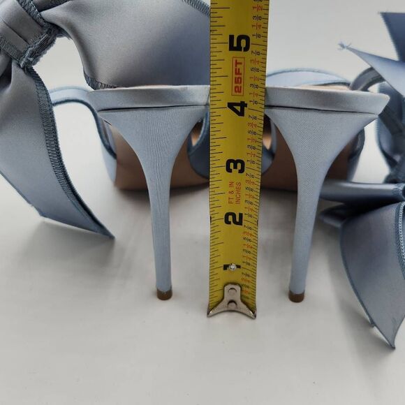 Steve Madden Teacup Blue Satin Pointed Toe Slingback Heel Women's Size 9 - Picture 6 of 7